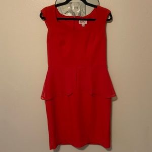 Formal red tulip style dress perfect for a wedding